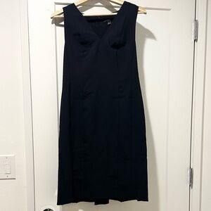 Ann Taylor Sheath Dress 4P Navy Blue V Neck Stretch Career / Cocktail